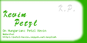 kevin petzl business card